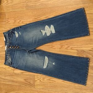 KanCan Blue Distressed Flare Jeans